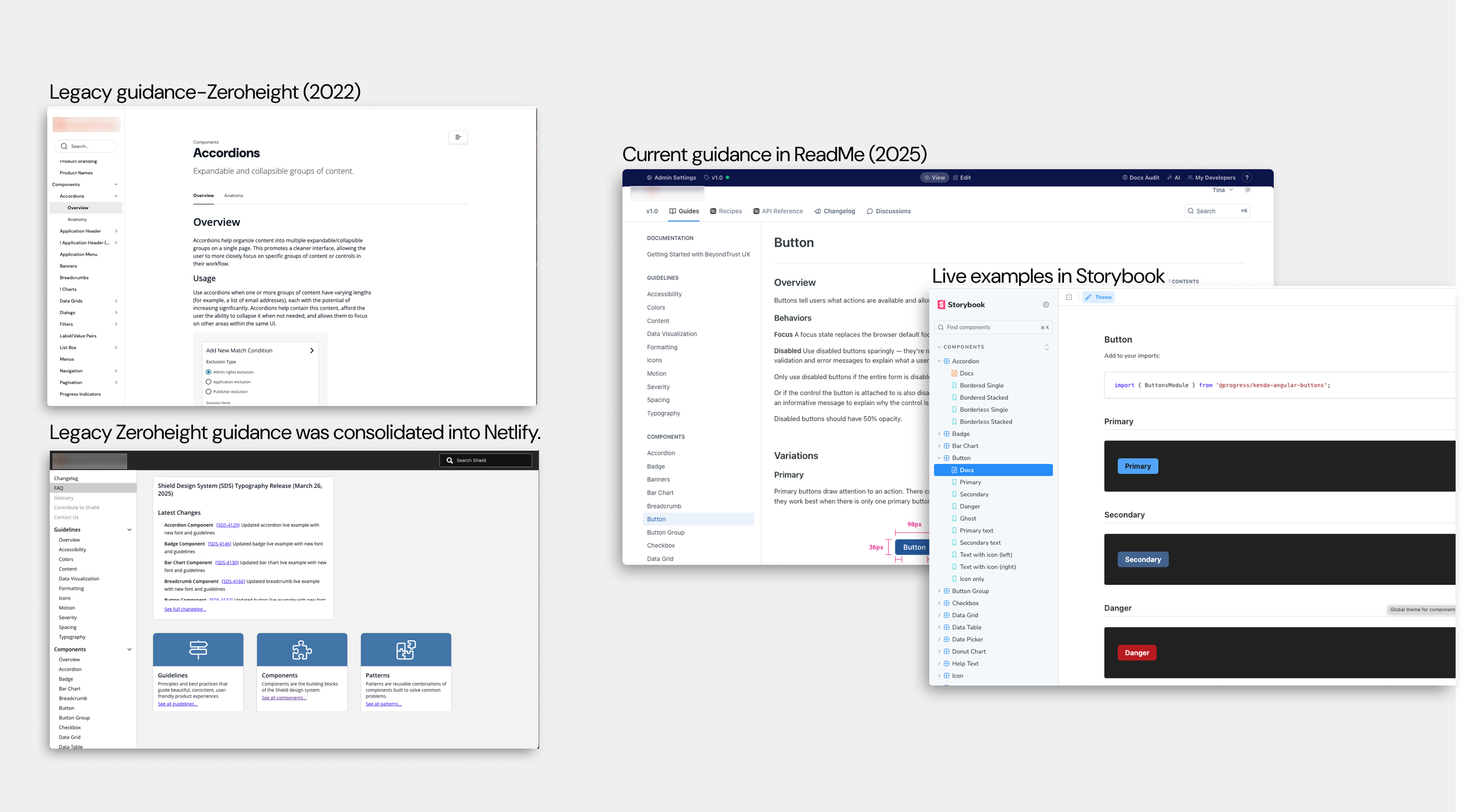 Design system usage guidance and documentation